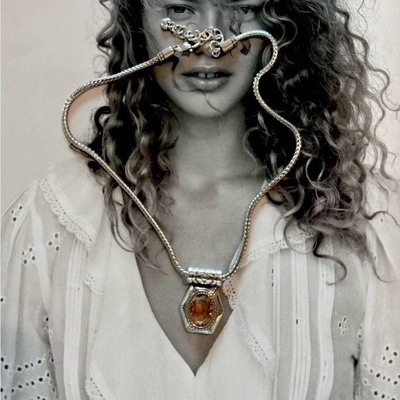 Brighton Jewelry - Brighton - Rare Elegant Silver and Gold Pendant Necklace